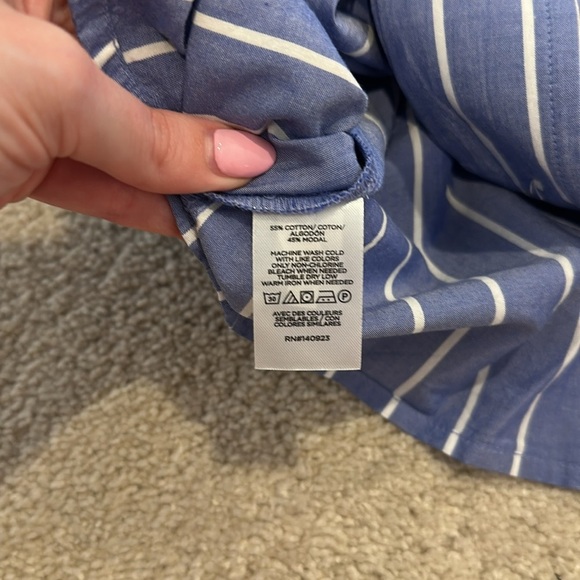 Loft stripe asymmetrical collared shirt Large NWT - Picture 7 of 7